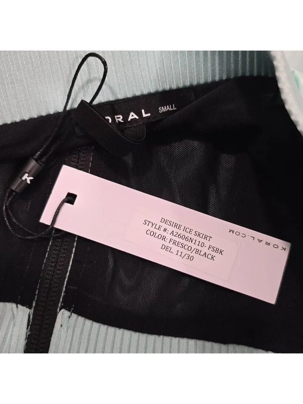 Koral Light Blue Zip Front Lined Skirt | Sport-Luxe Active Mini Skirt Size  XS